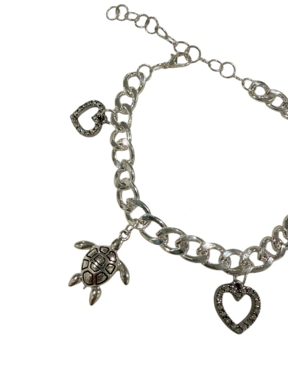 Handmade Silver Plated Bracelet with Turtle and Starfish Charms - Picture 3 of 5